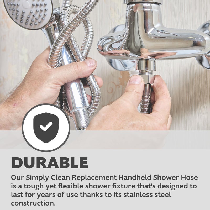 Plumb Craft Replacement Hose for Handheld Showers - Stainless Steel, 60-inches - Image 5